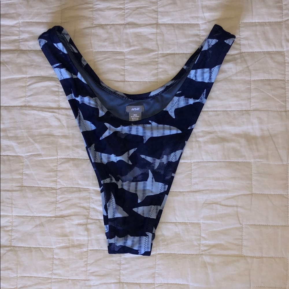 Aerie High Leg Cheeky Shark Bikini Bottom